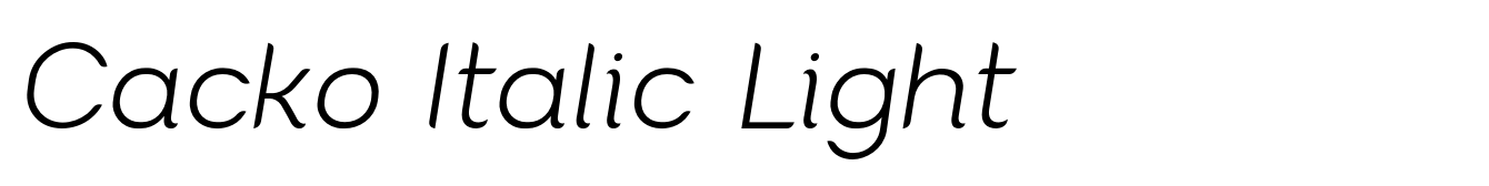 Cacko Italic Light